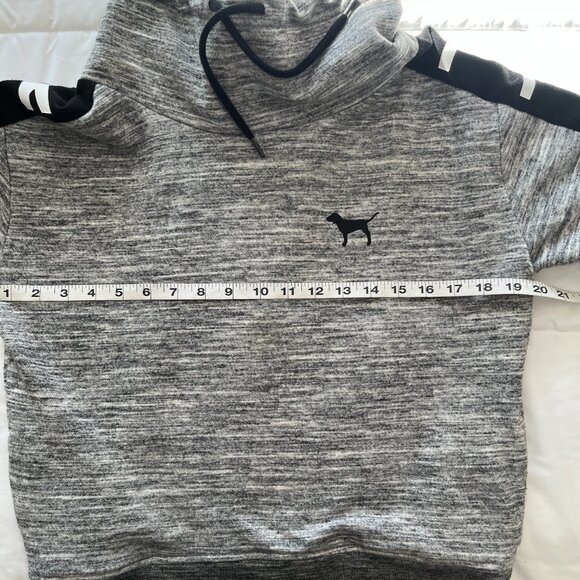 Victoria's Secret PINK Grey Funnel Cowl Neck Pullover Sweatshirt Womens Size XS - Picture 7 of 9